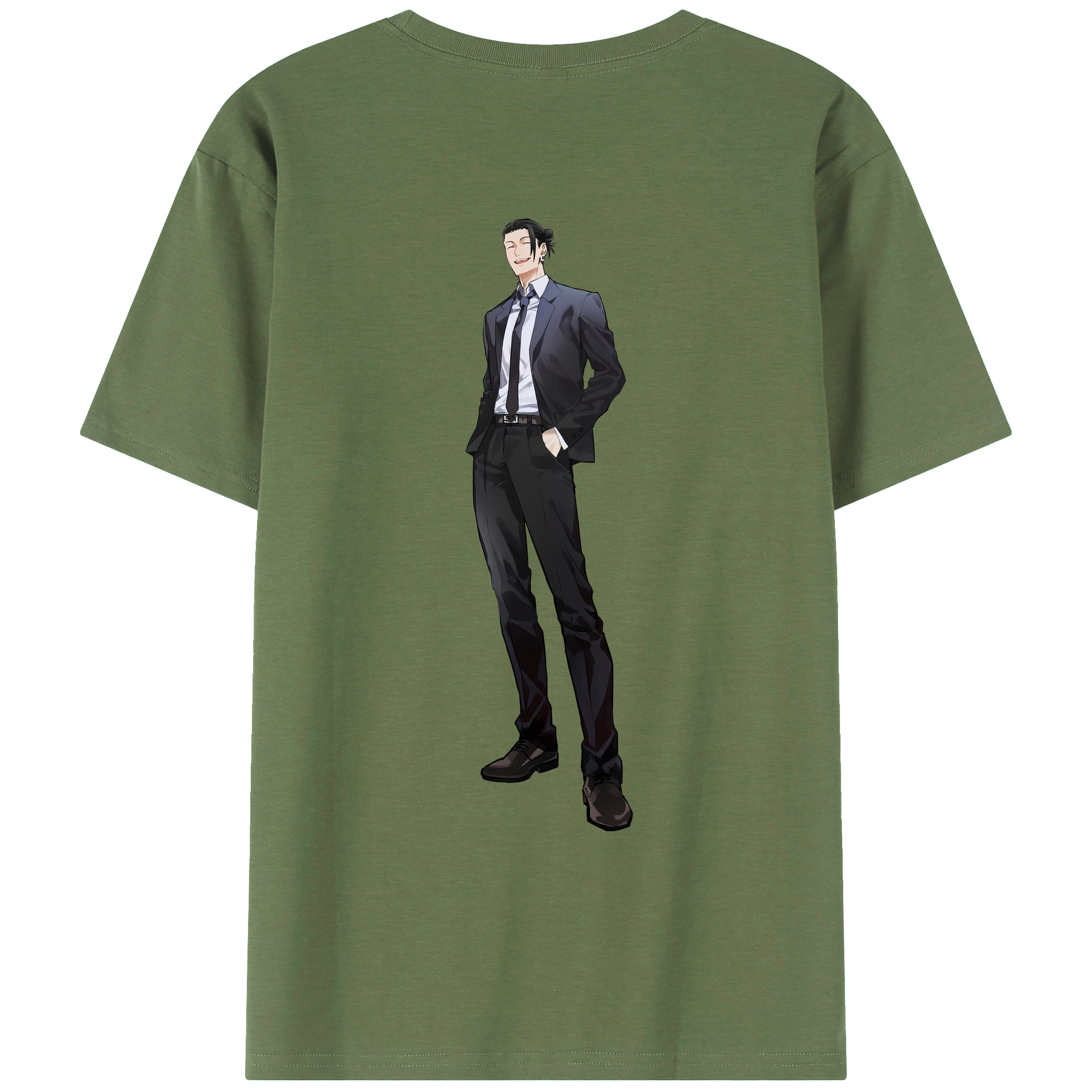 （画像用） 呪術廻戦 Jujutsu Kaisen 綿100％ メンズ半袖Tシャツ（バックプリント） 通気性